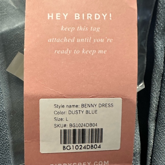 Birdy Grey BENNY DRESS CREPE DUSTY BLUE LARGE NEW NWT BRIDESMAID WEDDING - Picture 5 of 6
